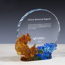 退休琉璃水晶獎盃