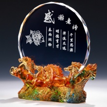 退休琉璃水晶獎盃