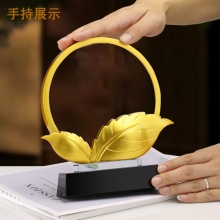 創意水晶金屬樹葉獎杯